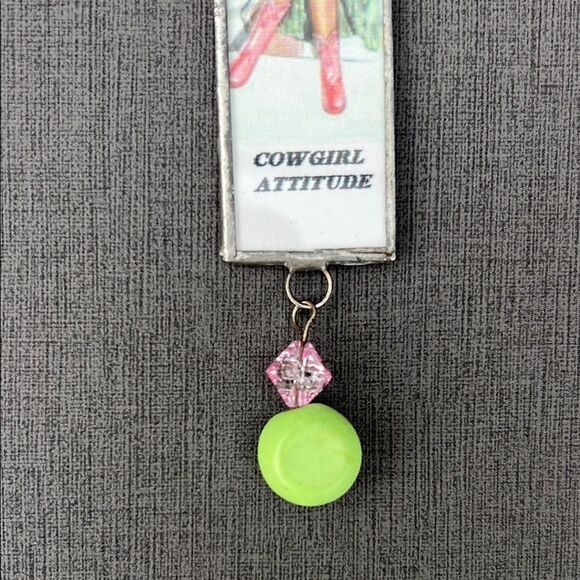 Cowgirl Attitude Hanging Decor with Pink and Green Accents Rose - Picture 4 of 7